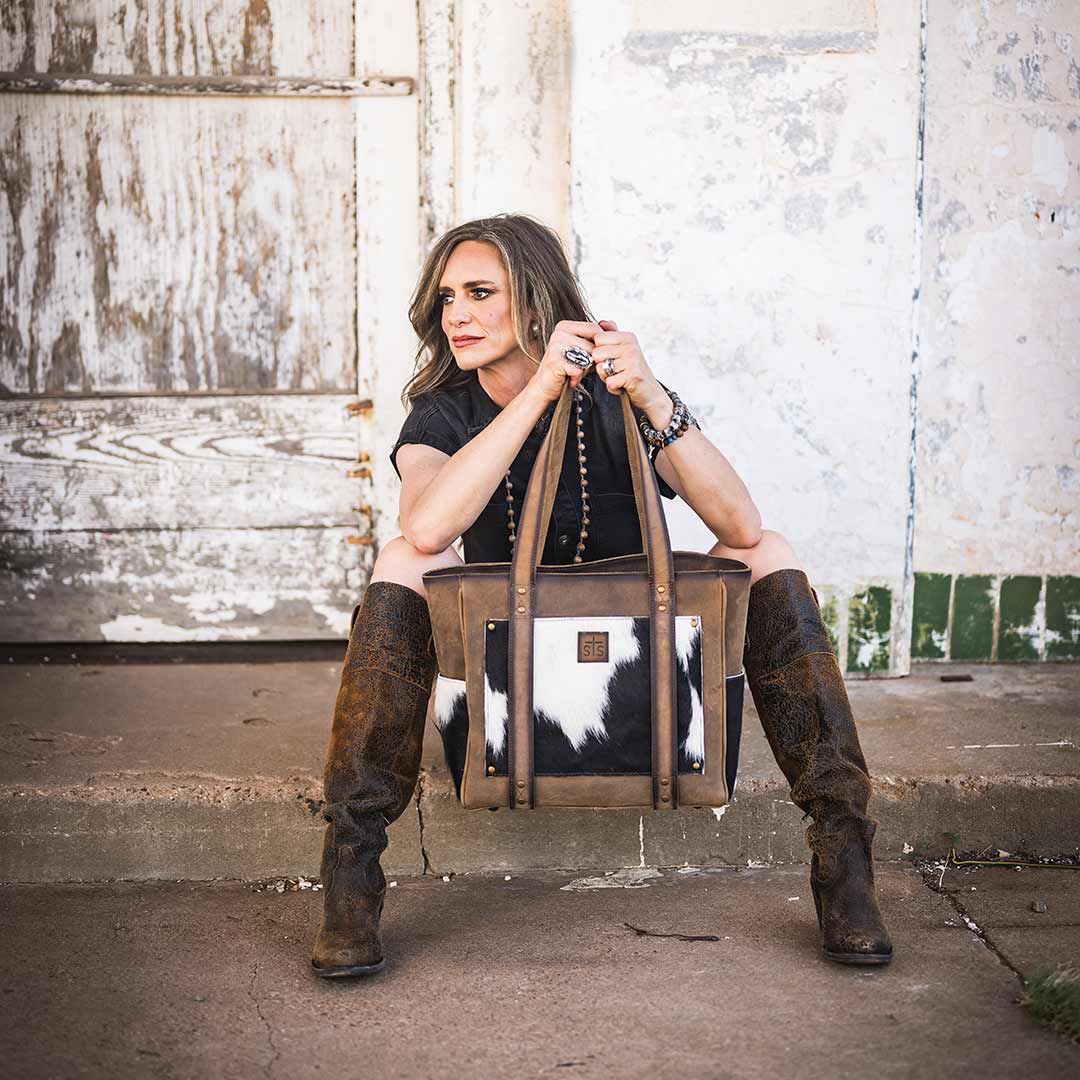 STS Ranchwear Cowhide Trinity Tote Bag - Image 4