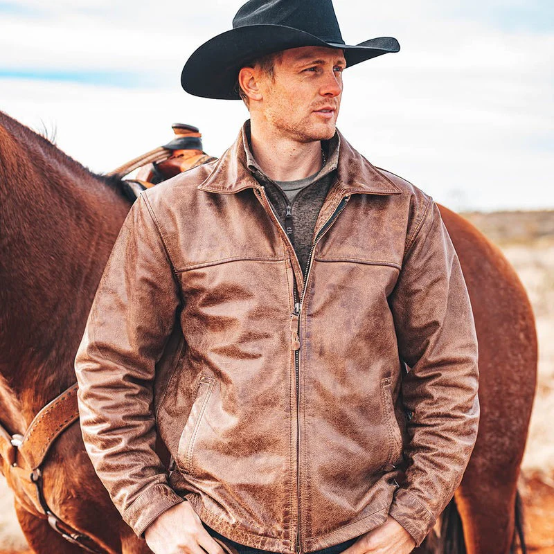 STS Ranchwear Men's Rifleman Leather Jacket - Image 4