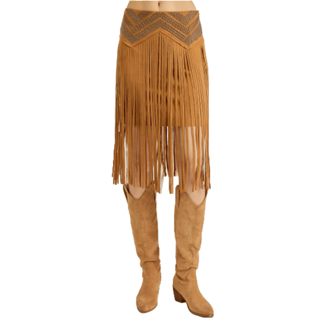 Vocal Women's Suede Fringe Skirt