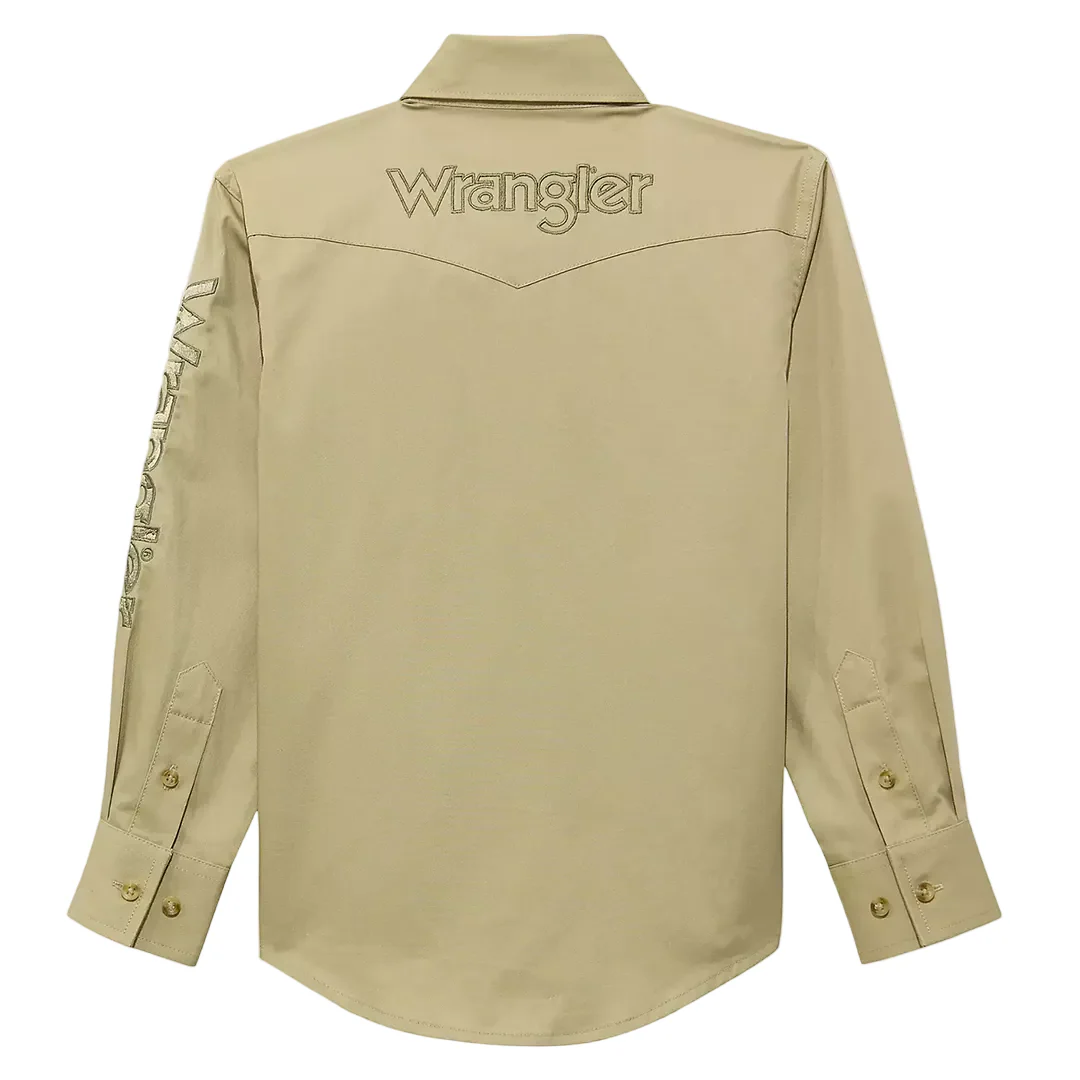 Wrangler Boys' Logo Long Sleeve Button Shirt - Image 2