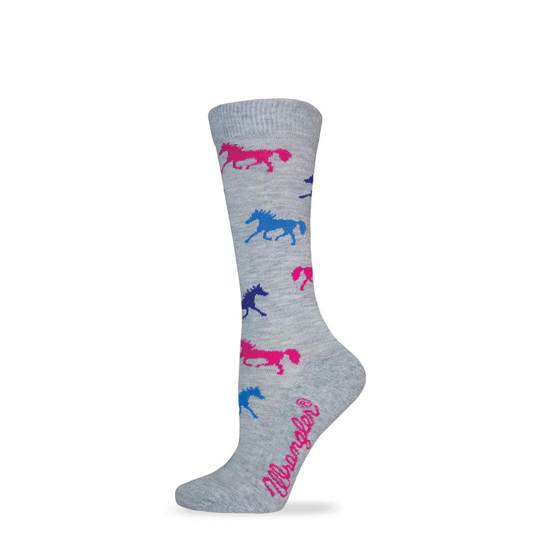 Wrangler Horse Print Womens Crew Sock - Image 2