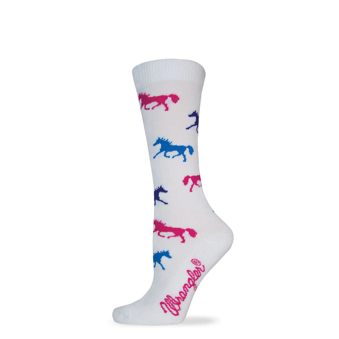 Wrangler Horse Print Womens Crew Sock - Image 3