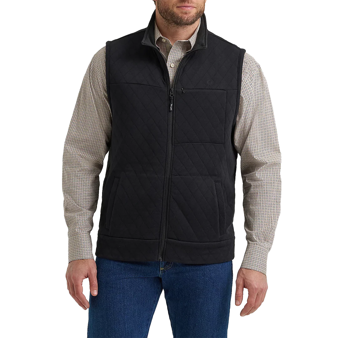 Wrangler Men's George Strait Zip Front Solid Knit Vest