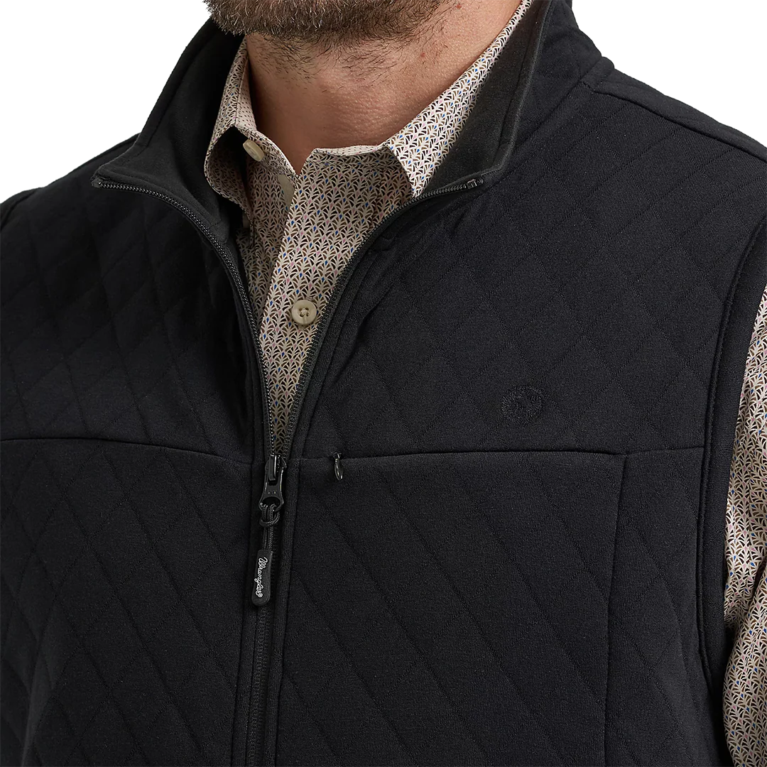 Wrangler Men's George Strait Zip Front Solid Knit Vest - Image 3