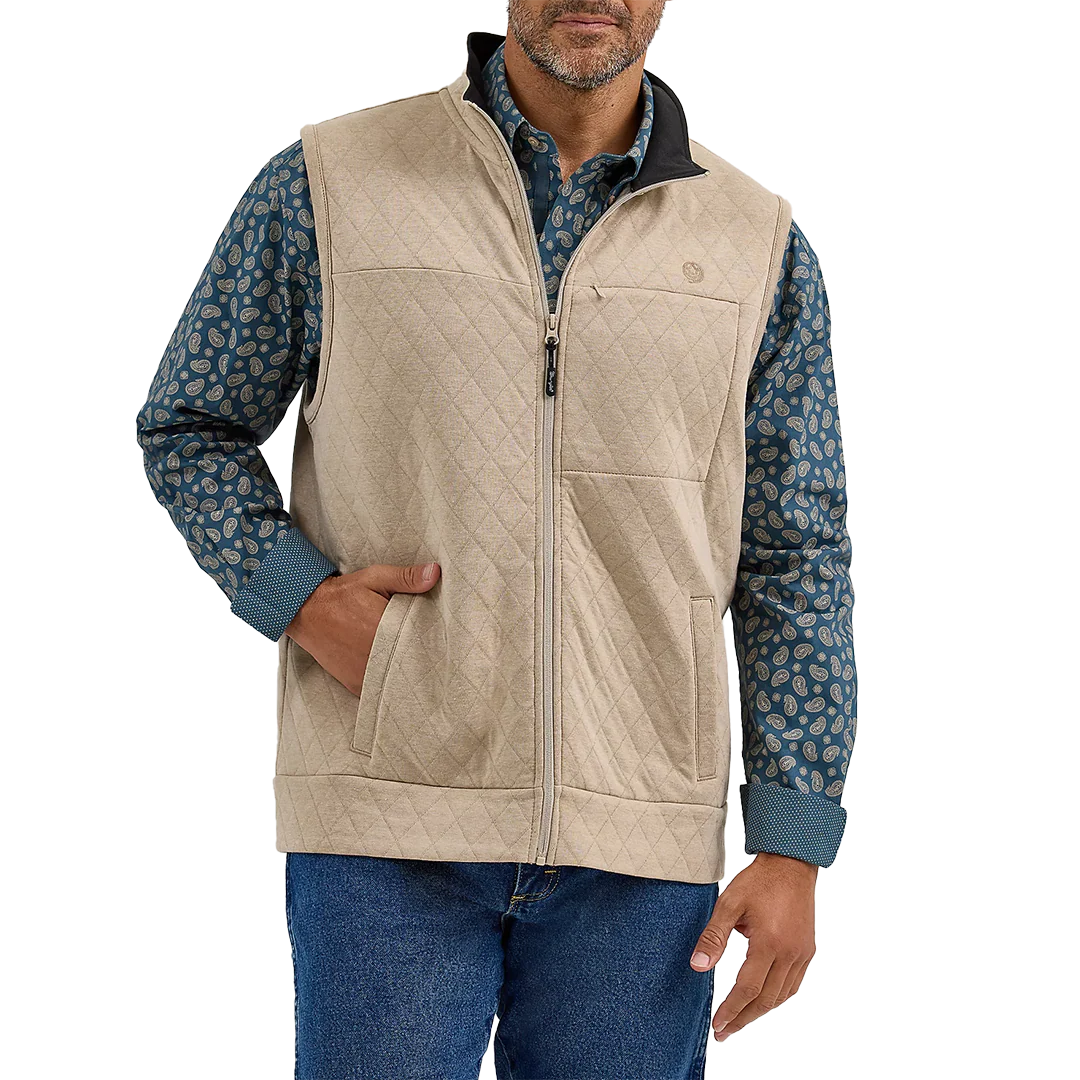 Wrangler Men's George Strait Zip Front Solid Knit Vest - Image 6