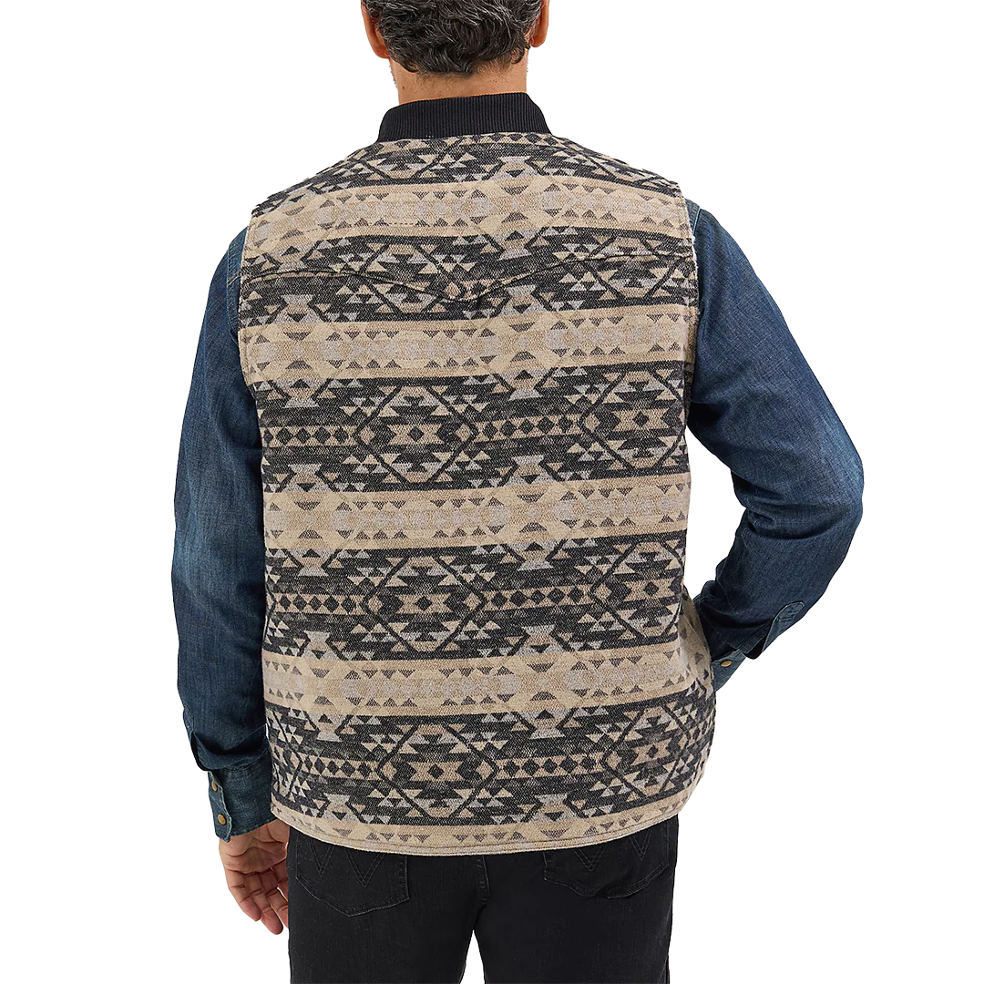 Wrangler Men's Sherpa Lined Jacquard Zip Vest - Image 2