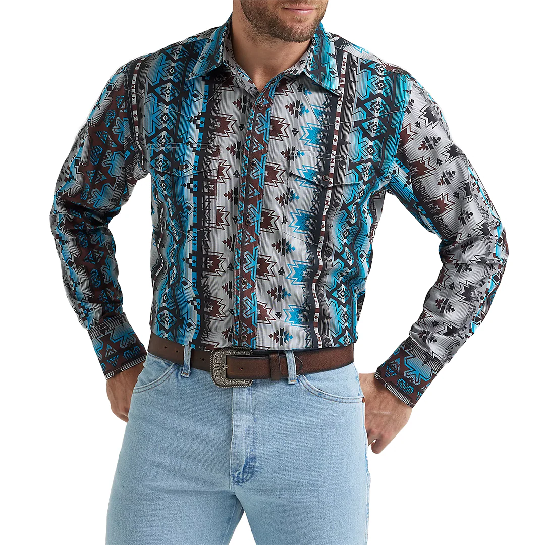 Wrangler Men's Checotah Long Sleeve Snap Shirt