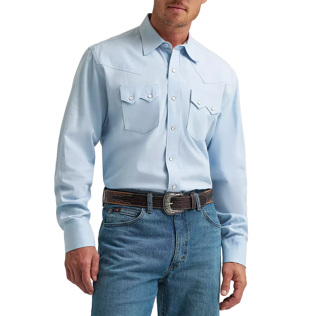 Wrangler Men's Cody Johnson Solid Long Sleeve Snap Shirt