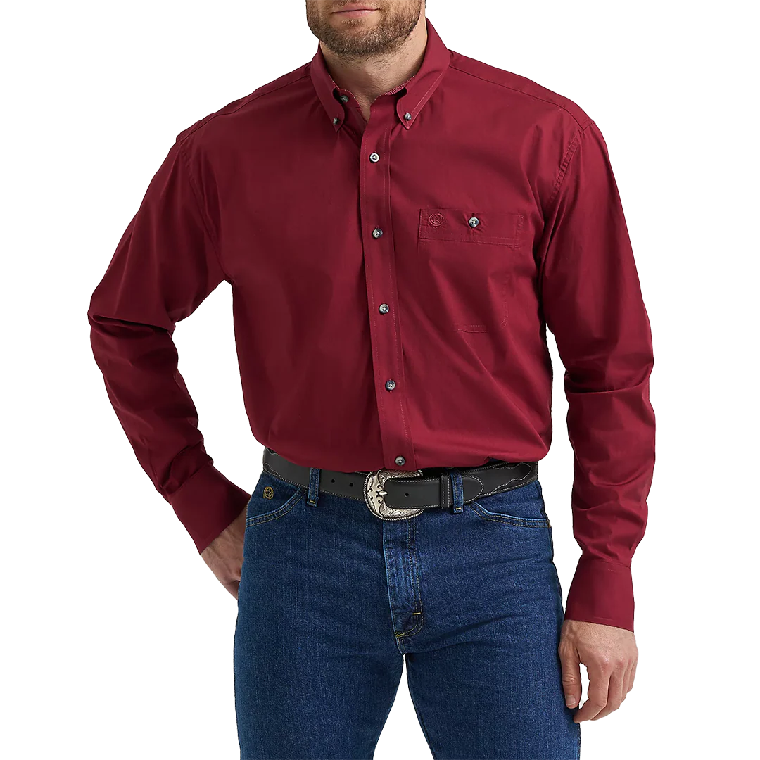 Wrangler Men's George Strait Long Sleeve Button Down Shirt