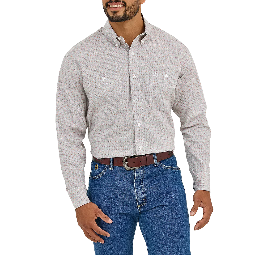 Wrangler Men's George Strait Printed Long Sleeve Button Shirt
