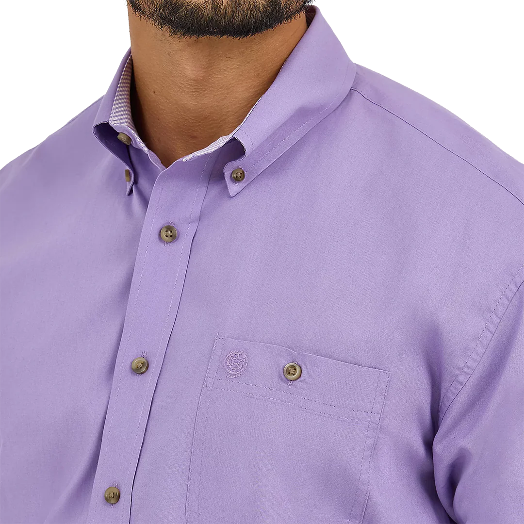 Wrangler Men's George Strait Solid Long Sleeve Button Down Shirt - Image 3
