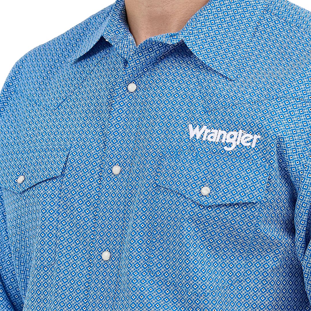 Wrangler Men's Logo Long Sleeve Snap Shirt - Image 4