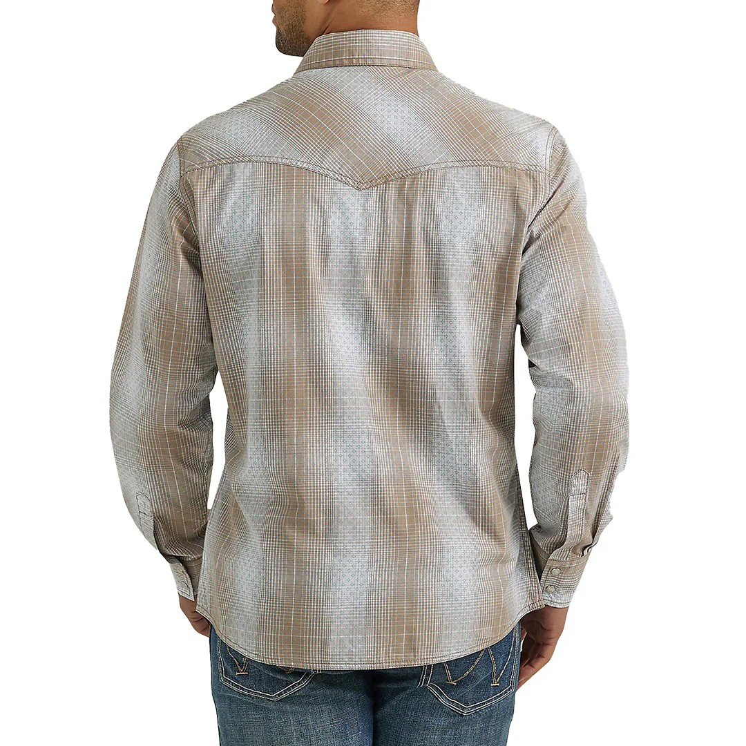 Wrangler Men's Retro Plaid Long Sleeve Snap Shirt - Image 2