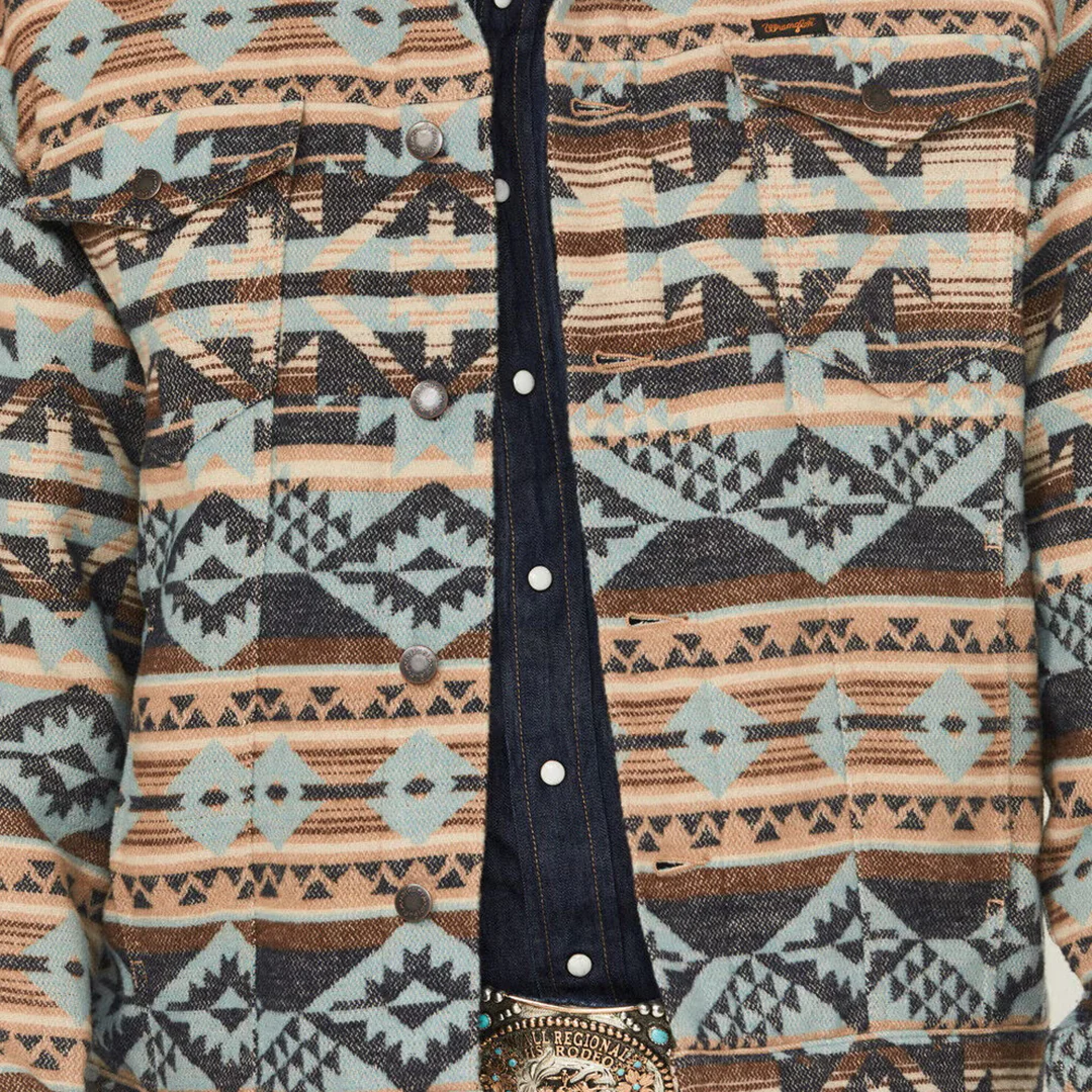 Wrangler Men's Sherpa Lined Jacquard Print Jacket - Image 3