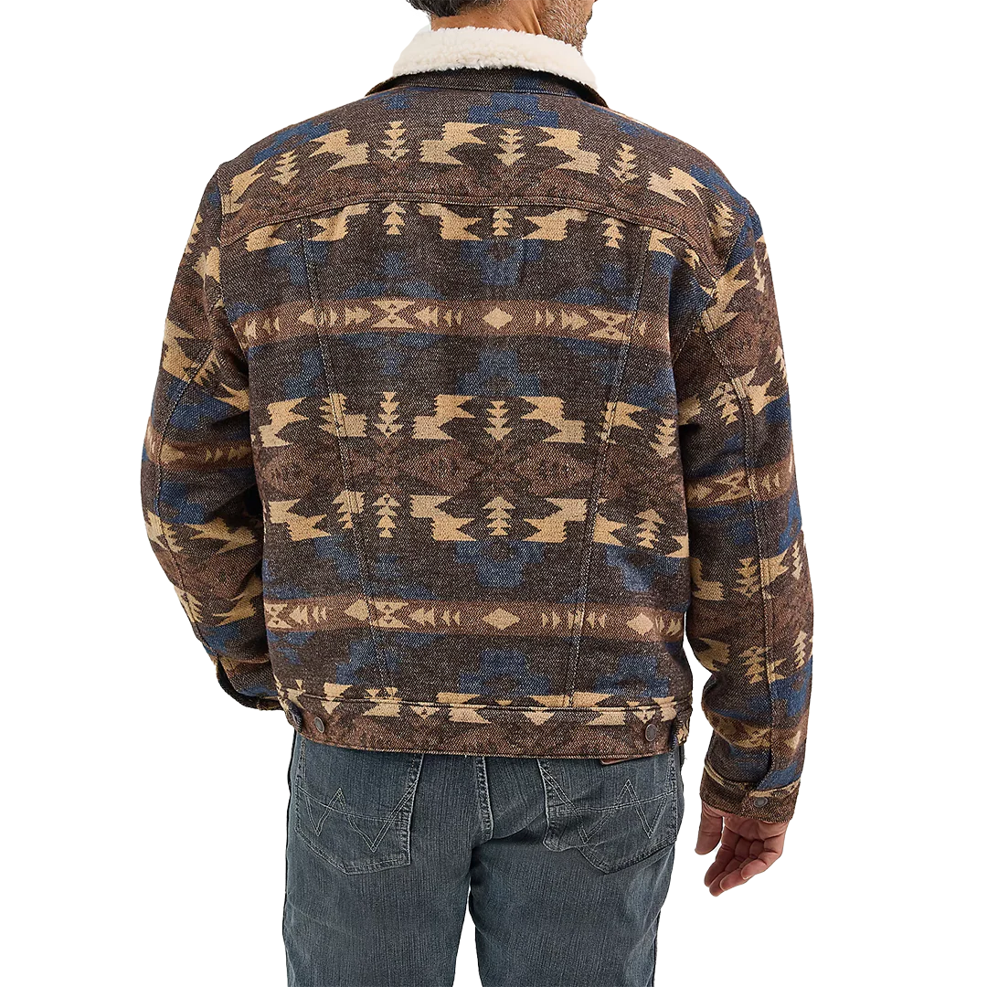Wrangler Men's Sherpa Lined Jacquard Print Jacket - Image 2