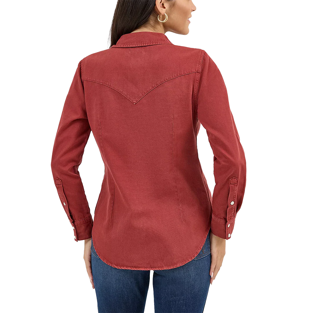 Wrangler Women's Colorwash Slim Western Snap Shirt - Image 2