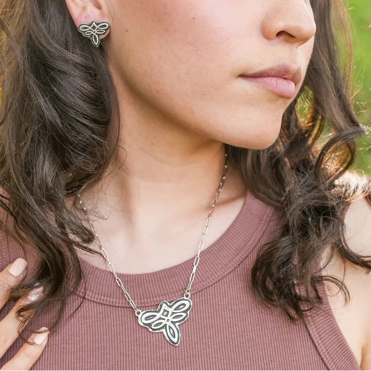 Wyo Horse Women's Dyecut Bootstitch Necklace - Image 2