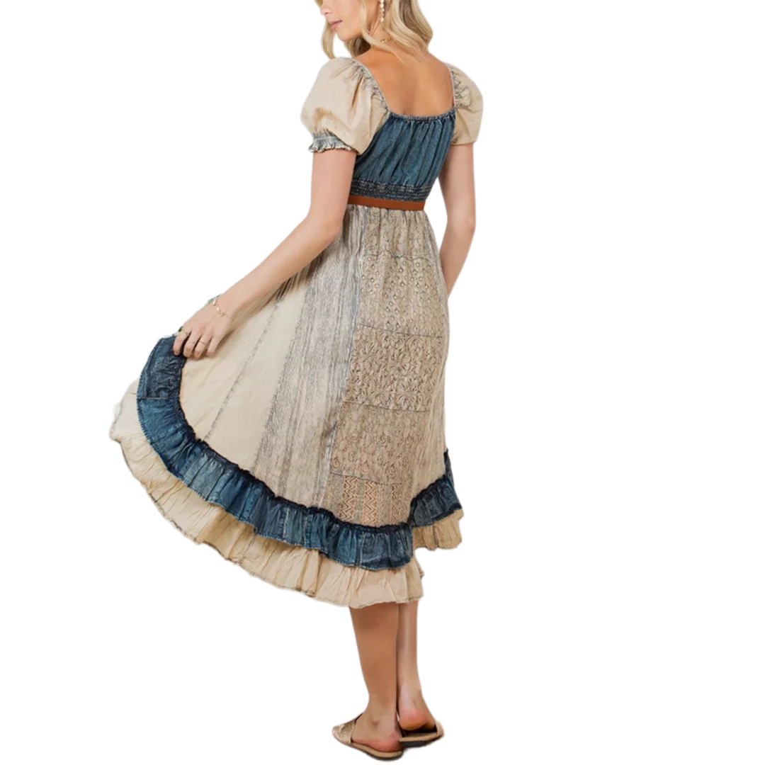 Young Threads Women's Denim Ruffled Dress - Image 2