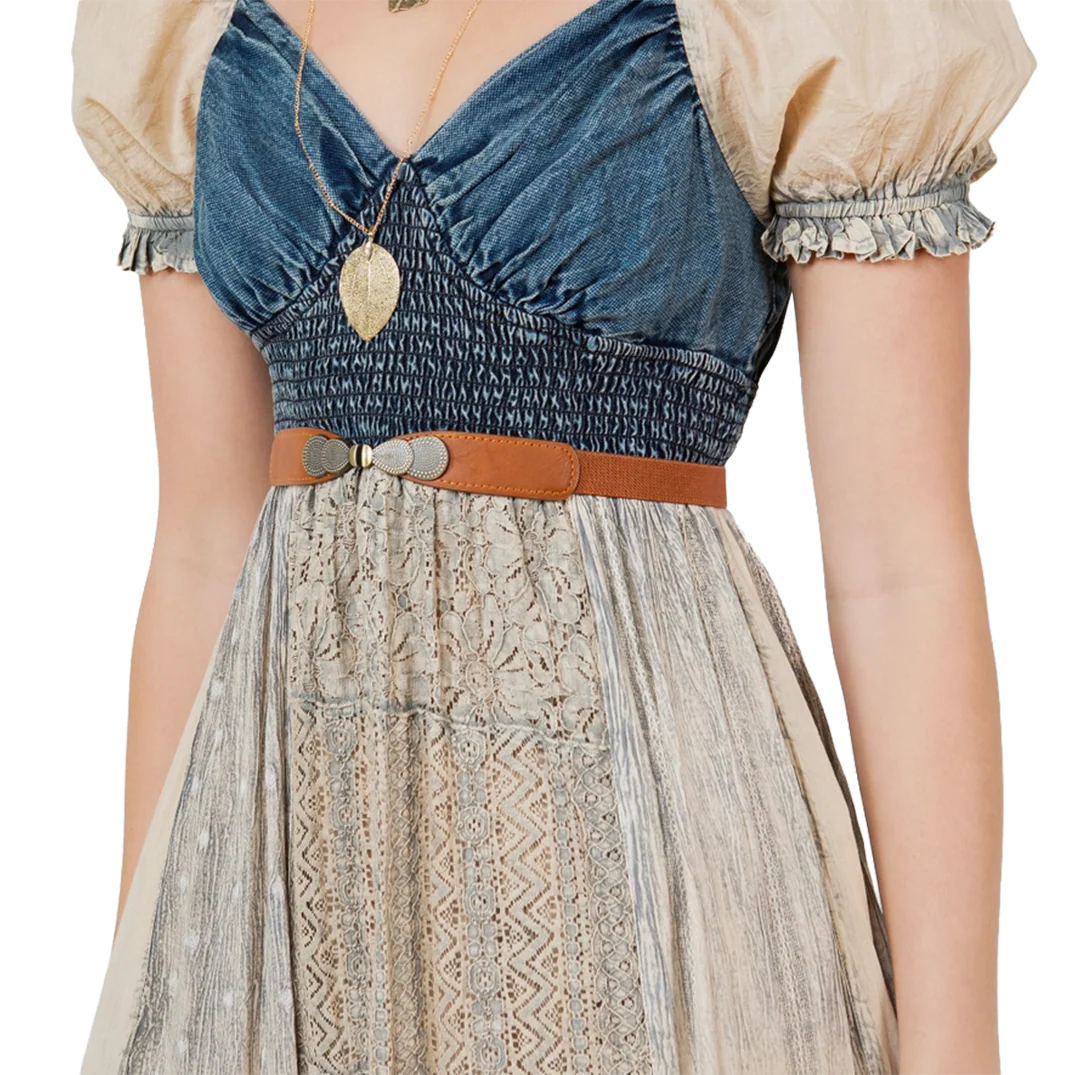 Young Threads Women's Denim Ruffled Dress - Image 3