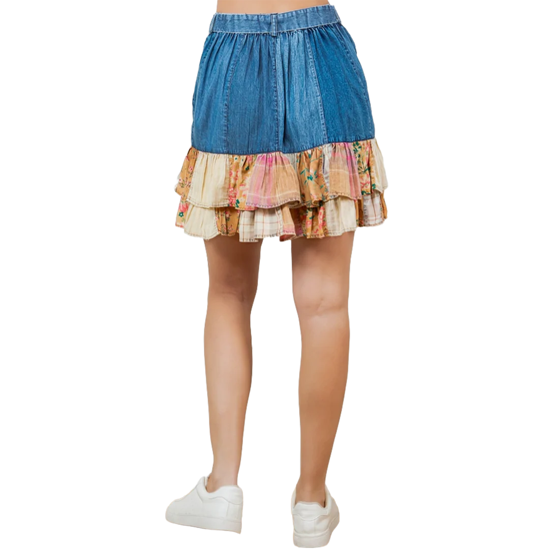Young Threads Women's Patch Work Skirt - Image 2