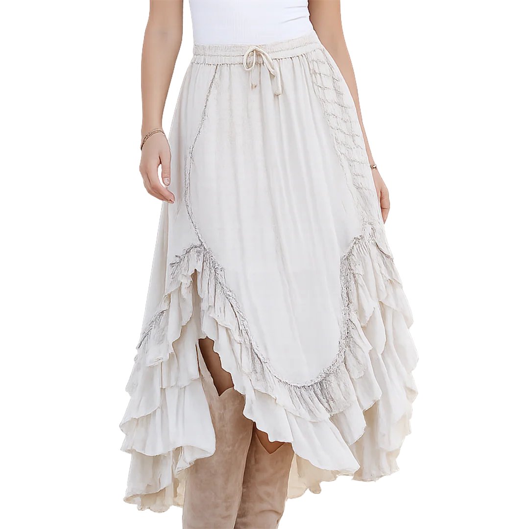 Young Threads Women's Ruffle Boho Skirt